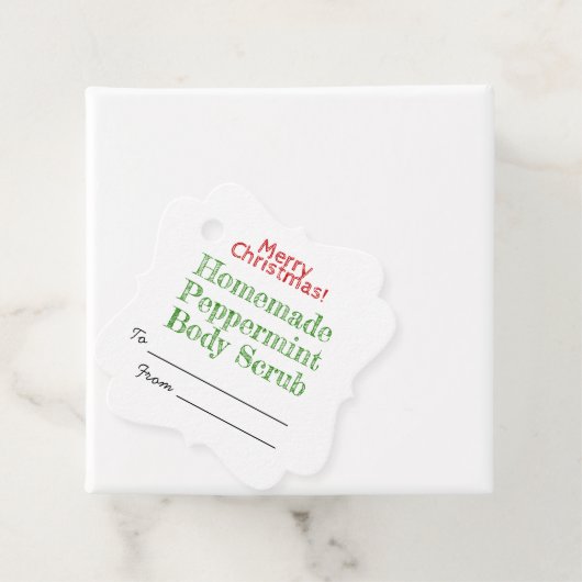 Red Green Kerstmis Peppermint Body Scrub Spa Bedankjes Labels (In situ)