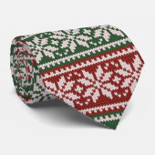 Red Green Kerstmis Poinsettia Knit Pattern Stropdas (Opgerold)