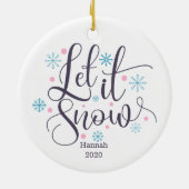 Red Green Laat het Sneeuw Kerstvakantie Keramisch Ornament (Achterkant)