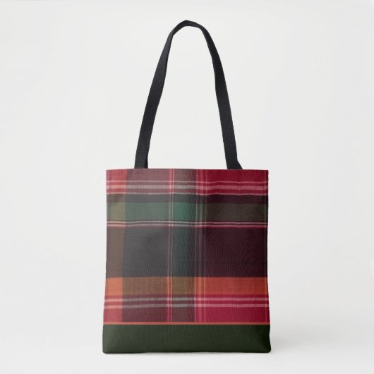 Red Green Madras Pset Canvas tas (Voorkant)