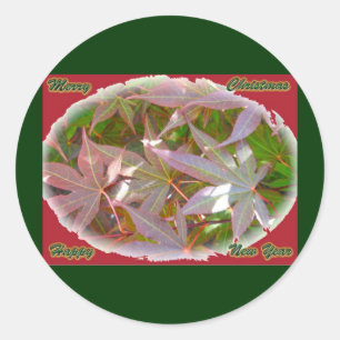 Red Green Maple laat kerst nieuwjaar Stickers acht
