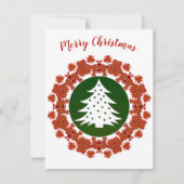 Red Green Merry kerstboom Floral Wreatcard (Voorkant)