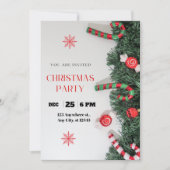 Red Green Modern Christmas Party Invitation (Devant)