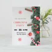 Red Green Modern Christmas Party Invitation (Debout devant)