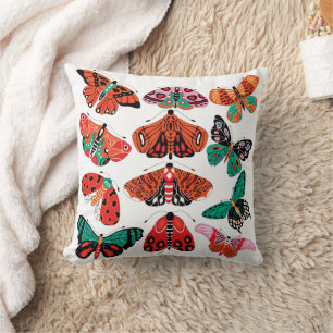 Red Green Moth en Butterfly Kussen