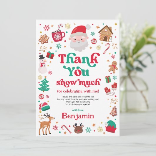 Red Green Noël Père Noël Anniversaire Carte de rem (Debout devant)