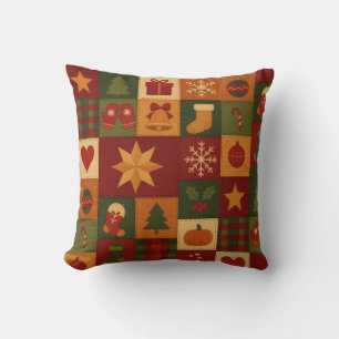 Red Green Patchwork Quilt rustieke boerderij Kussen
