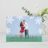 Red Green Photo Noël Grossesse Faire-part (Debout devant)