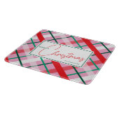 Red Green Pink Christmas Plaid Cutting Board Snijplank (Hoek)