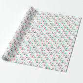 Red Green Pink Fa La La La Christmas Cadeaupapier (Uitgerold)