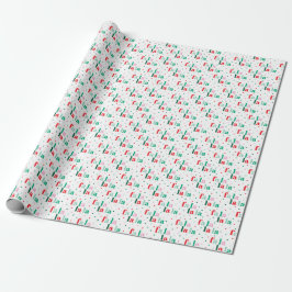 Red Green Pink Fa La La La Christmas Cadeaupapier