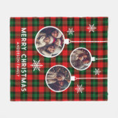 Red Green Plaid Buffalo Check Photo Christmas  Fleece Deken (Voorkant (Horizontaal))