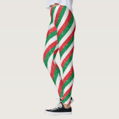 Red Green Plaid Christmas Leggings for Women (Gauche)