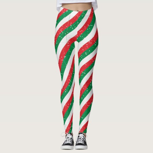 Red Green Plaid Christmas Leggings for Women (Devant)