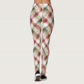 Red Green Plaid Christmas Stripes Leggings (Achterkant)