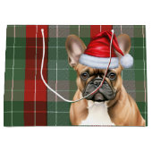 Red Green Plaid Frenchie Dog Lover Holiday Groot Cadeauzakje (Voorkant)