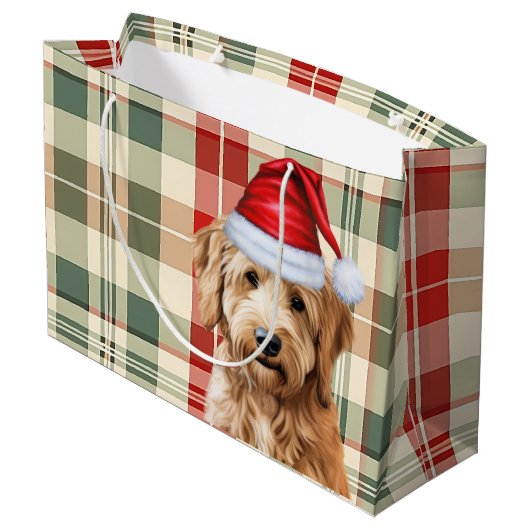 Red Green Plaid Goldendoodle Hondenliefhebber Vaka Groot Cadeauzakje (Achterkant Gekanteld)