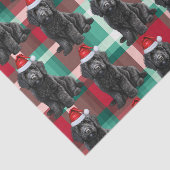 Red Green Plaid Labradoodle Hond Kerstvakantie Tissuepapier (Detail)