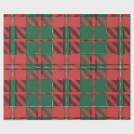 Red Green Plaid Pattern Cadeaupapier (Vlak)
