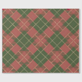 Red Green Plaid Pattern Wrapping Paper Cadeaupapier (Vlak)
