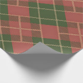 Red Green Plaid Pattern Wrapping Paper Cadeaupapier (Hoek)