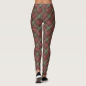 Red Green Plaid Stripes Christmas Leggings (Achterkant)