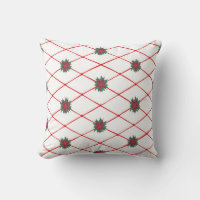 Red Green Poinsettias Criss Croix Motifs Coussins