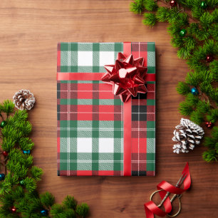 Red Green Pset Pattern Holiday Kerstmis Modern Cadeaupapier