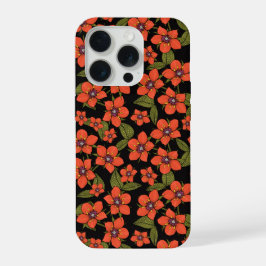 Red green purple Scarlet Pimpernel watercolor iPhone 15 Pro Hoesje