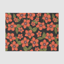 Red green purple Scarlet Pimpernel watercolor Tissuepapier