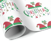Red Green Santa Hat Kerstmis Cadeaupapier (Rol Hoek)