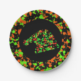 Red Green Santa Hat Splattered Paint Papieren Bordje