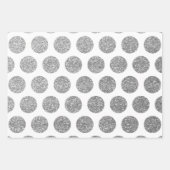 Red Green Silver Glitter Polka Dot Kerstmis Inpakpapier Vel (Voorkant 2)