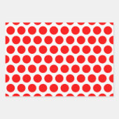 Red Green Silver Glitter Polka Dot Kerstmis Inpakpapier Vel (Voorkant)