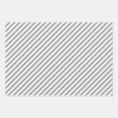 Red Green Silver Striped Kerstmis Inpakpapier Vel (Voorkant 2)