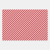 Red Green Silver Striped Kerstmis Inpakpapier Vel (Voorkant)
