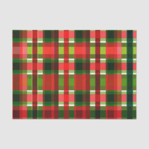 Red Green Squares Holiday Pset Patroon Tissuepapier