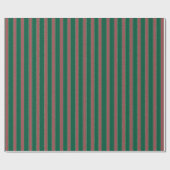 Red Green Stripes Christmas Cadeaupapier (Vlak)