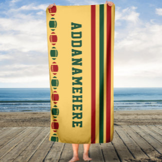 Red Green Stripes Football Serviette de bain perso