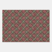 Red Green Stripes Plaid Christmas Inpakpapier Vel (Voorkant 2)