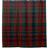 Red Green Tartan Gingham Scottish Pset Pattern Douchegordijn (Voorkant)