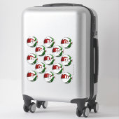 red green team colors gifts 13 basketball stickers (Sur valise)