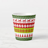 Red Green Ugly met kerstavaar Festive Clipart Latte Mok (Voorkant)