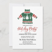 Red & Green Ugly Sweater Holiday Party Invitation (Devant)