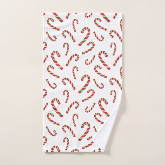 Red Green Waterverf Candy Cane Pattern 2 Bad Handdoek (Handdoek)