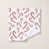 Red Green Waterverf Candy Cane Pattern 2 Bad Handdoek (Wasdoekje)