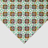  Red Green White Barcelona Floral Tissuepapier (Detail)