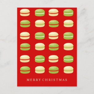 Red Green & White Christmas French Macarons Feestdagenkaart