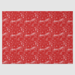 Red green & white Christmas winter cats Tissuepapier