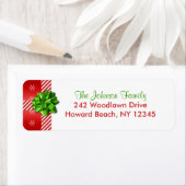 Red Green White-kerstterugzendadreslabels Etiket (Insitu)